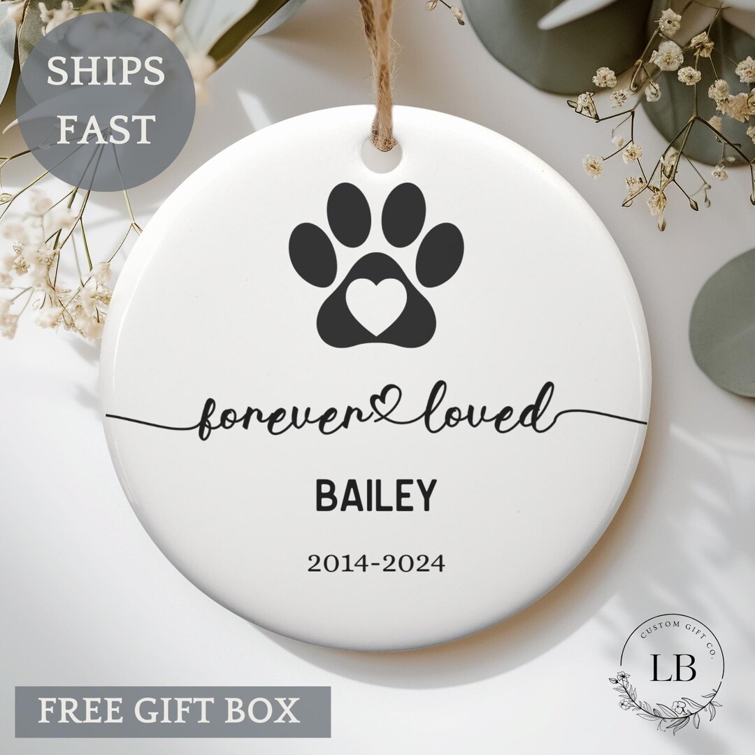 Personalized Pet Memorial Ornament, Dog, Cat Christmas Ornament ...