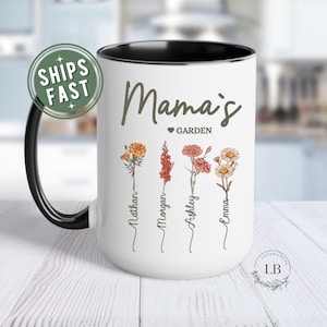 Birth Flower Mug - Etsy