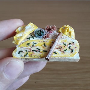 1:12 scale Dollhouse miniature Laminated pasta dough preparation board / miniature Italian food / miniature pasta / pasta dough / OOAK