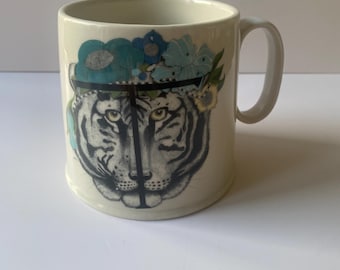 Anthropologie Florence Balducci Animal Alphabet Monogram Mug “T” for Tiger