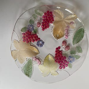 Mikasa Savoir Vivre Wild Orchard Painted Glass Serving Platter 12.75” Diameter