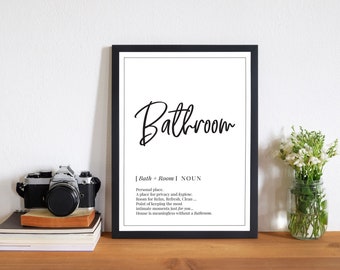 Bathroom Definition Wall Art | Bedroom Print | Bedroom Décor|  Quote Prints | Quotes | Prints | Perfect Gift