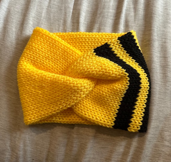 Handmade Hand Crafted Knit Twist Headband Yellow Knit Headband With Twist Pattern main image 4
