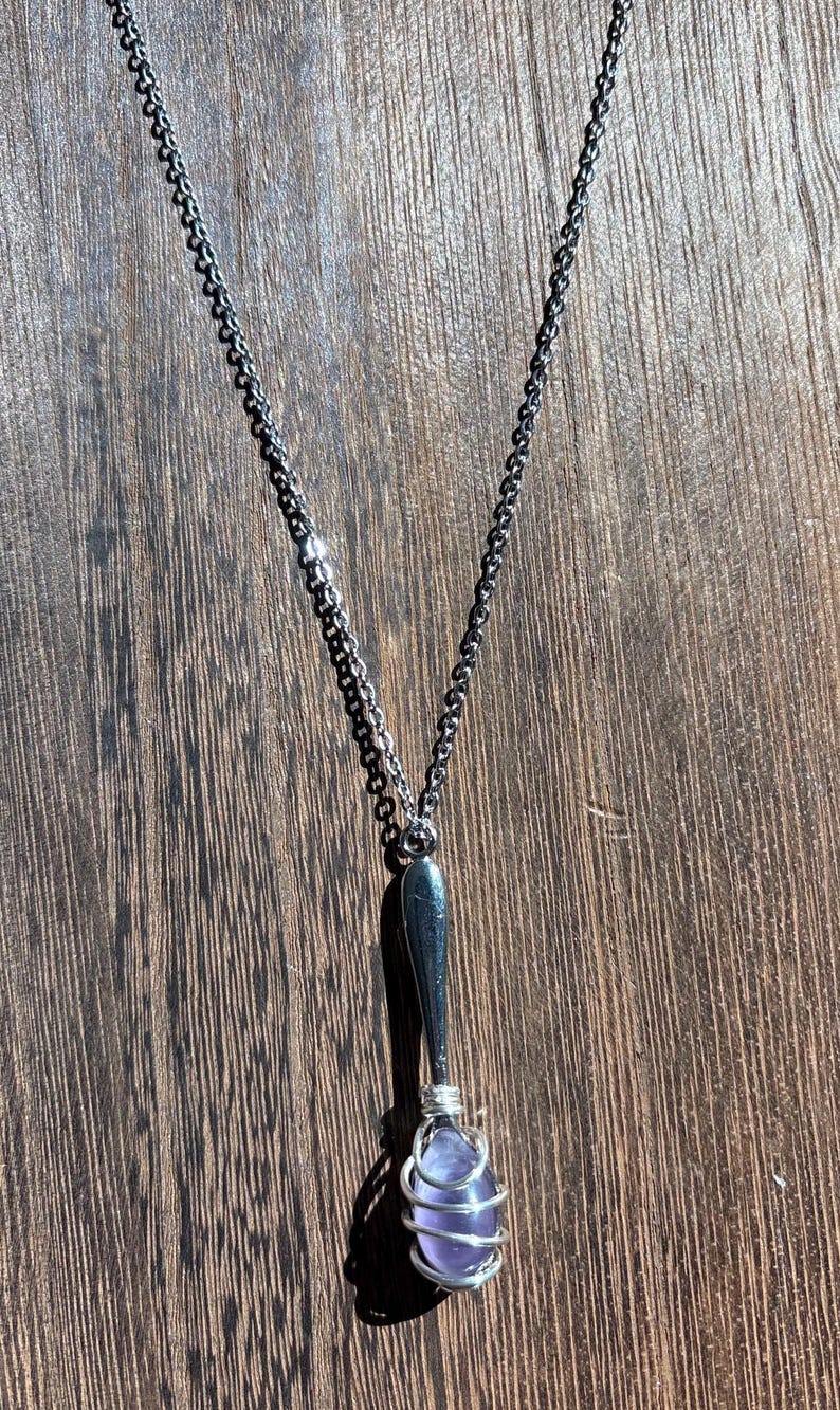 Spoonie Necklace with Amethyst, Chronic Illness Support Jewelry image 4