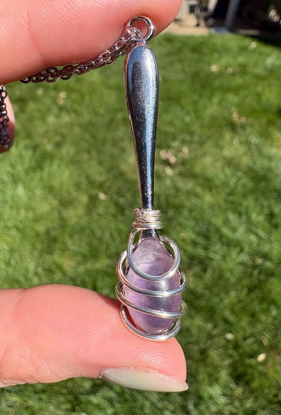 Spoonie Necklace with Amethyst, Chronic Illness Support Jewelry