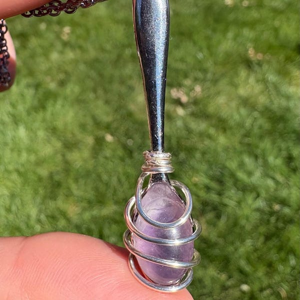 Spoonie Necklace with Amethyst, Chronic Illness Support Jewelry