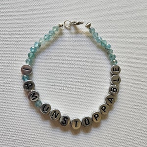 Blaues Kristall Armband, Apatit Schmuck, Affirmation Schmuck