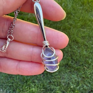 Spoonie Necklace with Amethyst, Chronic Illness Support Jewelry image 3