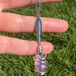 Spoonie Necklace with Amethyst, Chronic Illness Support Jewelry image 2