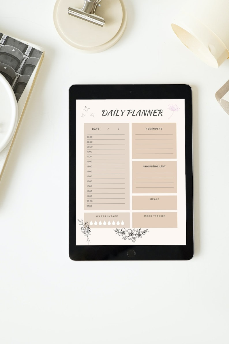 Digital Daily Planner Portrait Digital Planner iPad 365 Day - Etsy