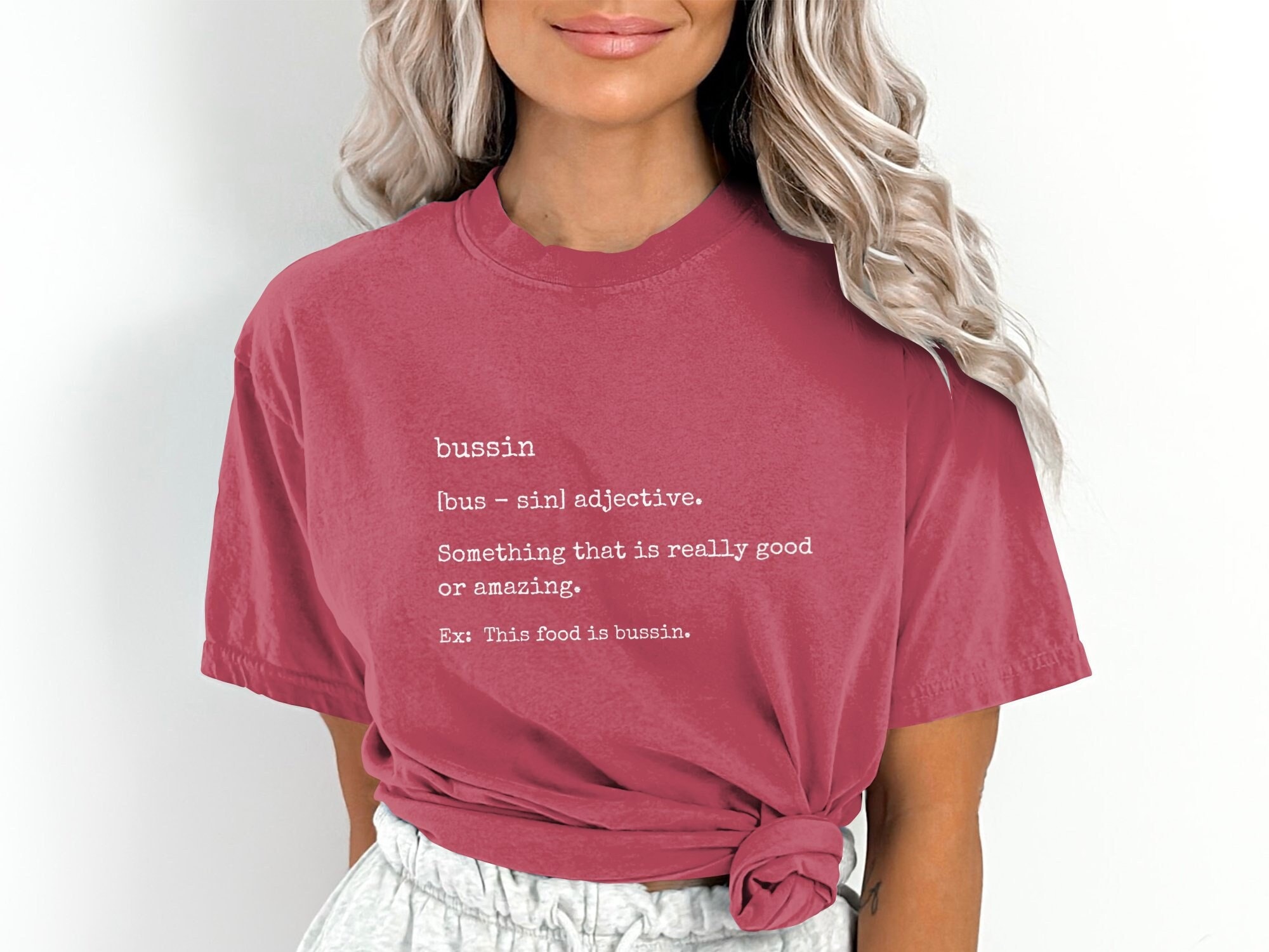 Trendy Slang Bussin Definition T-Shirt, Black Tee, Urban Dictionary Style, Streetwear Fashion, Casual Cool Top, Unisex Apparel