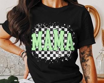 Checkered MAMA Bella Canvas Shirt