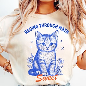Cat Meme Shirt, Math Teacher Shirt, Funny Teacher Shirt, Comfort Colors Cat Lover, Cute Animal Meme Shirt, 2nd Grade Teacher shirt Gift tee