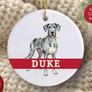Great Dane Ornament Christmas Many Colors Great Dane Gift Custom Great Dane Dog Ornament Watercolor Personalized Pet Ornament  Dog Mom Dad