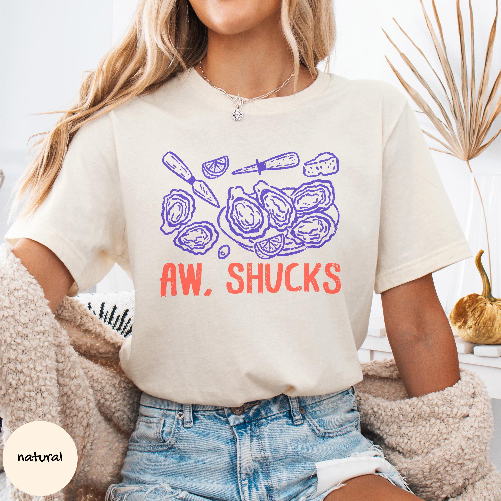 Aw Shucks Shirt, Italian Coast Oyster Lover Tee, Seafood Brunch