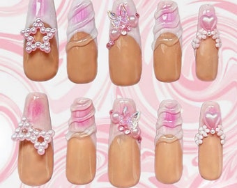 Strawberry Milkshake Press On Nails