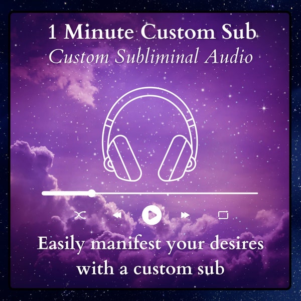 1 Min Custom Subliminal Audio, Personalized Track, Law of Attraction, Custom Affirmations, Custom Spell, Manifestation, Meditation Audio