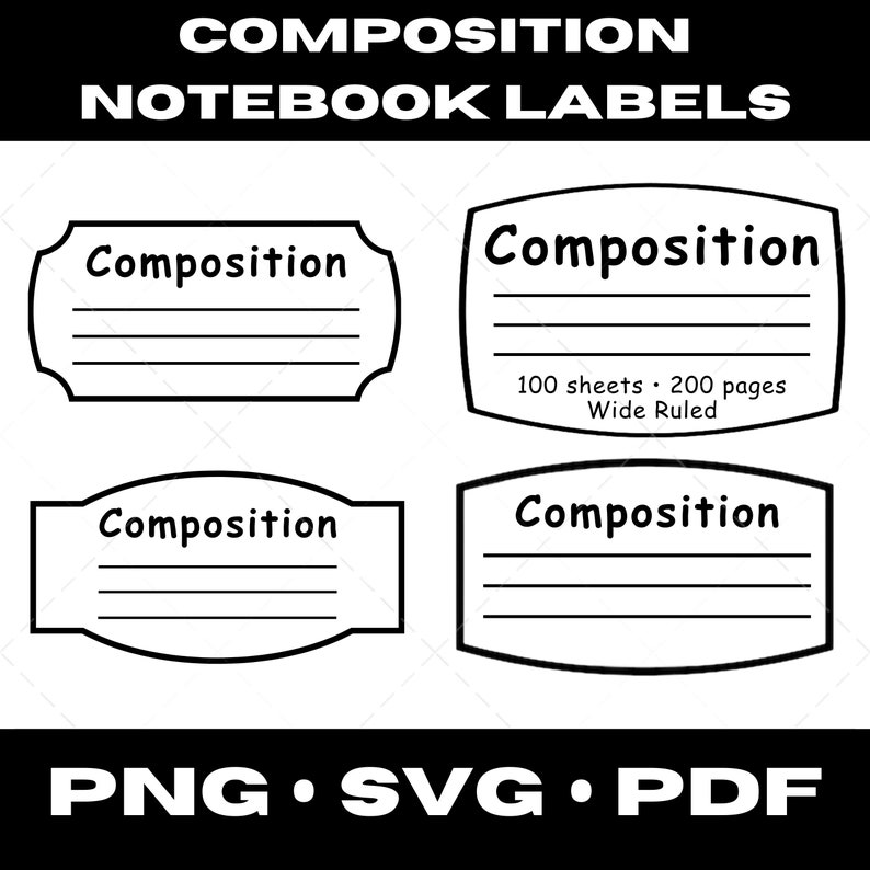 Complete Amazon KDP Composition Notebook Labels, KDP Template, 300 Dpi
