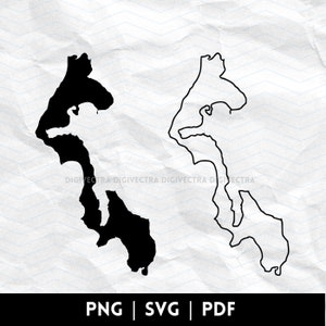 Whidbey Island SVG-Datei, Whidbey Island Washington, kommerzielle Nutzung, digitaler Download, Insel Karte Kunst, Aufkleber, druckbare Wanddekoration
