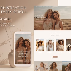 Chic Women's Shopify Theme - Modern Feminine E-commerce Design - Beige Aesthetic Shopify 2.0 Template - Elegant Boutique Experience