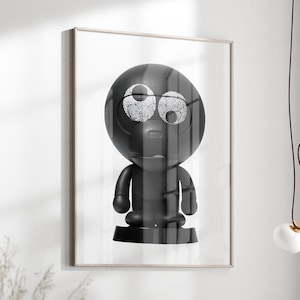 Hypebeast Toys Poster Black and White Hypebeast Figure Hypebeast Wall Art Minimalist Hypebeast Decor Designer High Fashion Art Trendy Poster