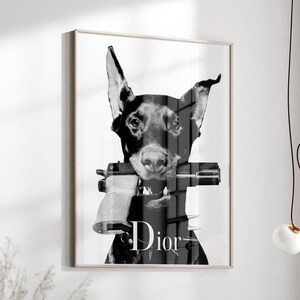 Doberman Gun Poster Hypebeast Wall Art Digital Luxury Fashion Poster Download Printable Fashion Minimalist Doberman Wall Art Luxury Fashion