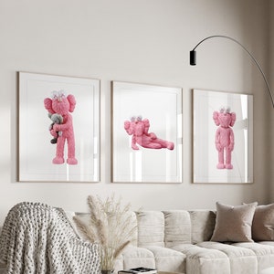 Hypebeast Toys Poster Set de 3 Hypebeast Figura Impresión Pared Arte Minimalista Hypebeast Decoración Regalo Decoración de Lujo Diseñador Moda Arte Minimalista