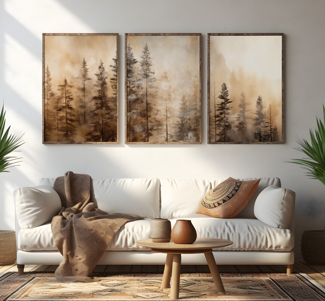 Neutral Art Modern Farmhouse Wall Art Set of 3 Pastel Grunge Abstract ...