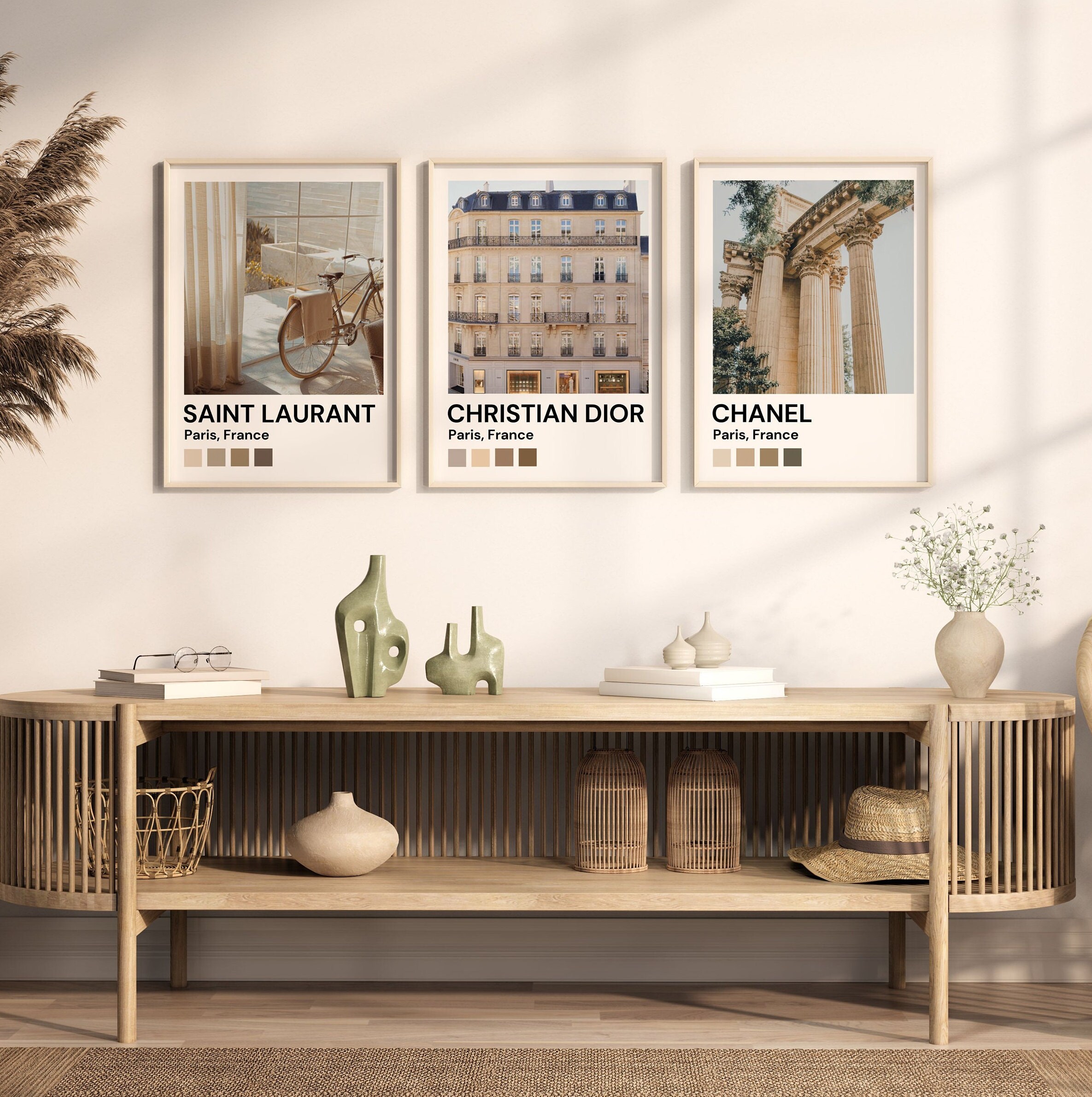 Beige Tan Neutral Wall Art Luxury Fashion Print Set of 3 Etsy