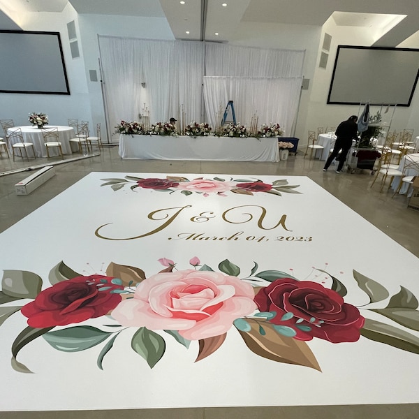 wedding,birthday and event vinyl dance floor wrap