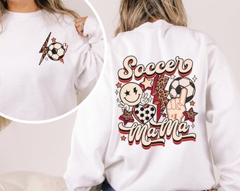 Soccer Mom Sweatshirt, Retro Soccer Mama Sweatshirt, Fall Soccer Sweatshirts, Gift for Soccer Mom, Soccer Mama Crewneck, Trendy Soccer Shirt