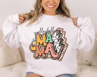 Retro Volleyball Mom Sweatshirt, Volleyball Mama sweatshirt, Fall Volleyball Sweatshirts, Trendy Volleyball Shirts, Gift for Volleyball Mom