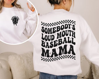 Somebody's Loud Mouth Baseball Mama Sweatshirt, Trendy baseball shirt, Baseball Mom Shirt, Baseball Trending Crewneck, Retro Sweatshirt