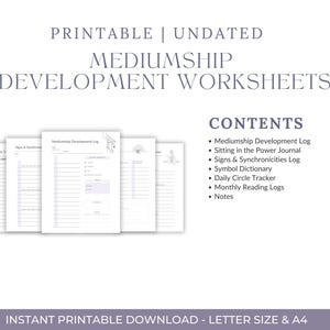 Mediumship Development Worksheets PDF | Intuition Practice Pages | Psychic Abilities Tracker | Spiritual Journal Template | Digital Download
