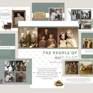 Digital to Print Genealogy Ancestry Family History Photo Book Template