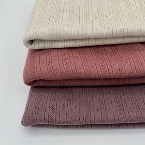 Pointoille fine knit jersey stripes in different colors 100% cotton - high-quality ajour fabric OEKO-TEX® STANDARD 100