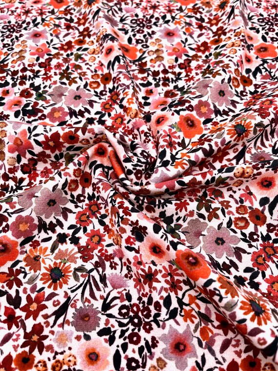 Jersey Stoff Aquarellblumen Hochwertiger Baumwolljersey mit