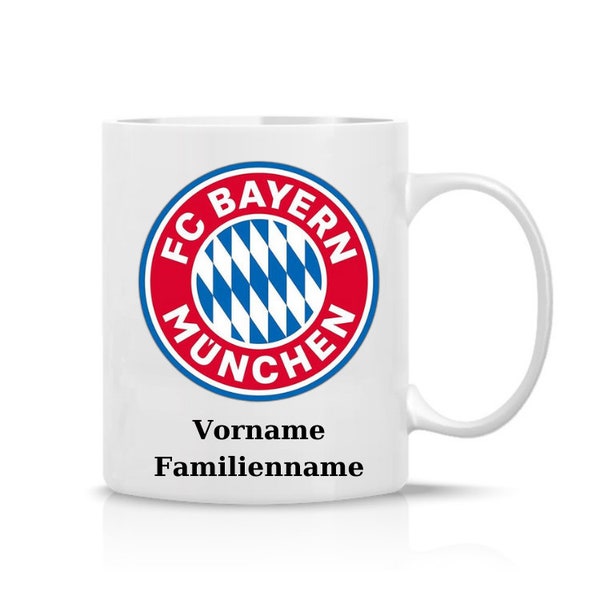 Personalisierte Tasse mit Bayern München-Motiv, personalisierte Tasse, Geschenk für Bayern München Fan