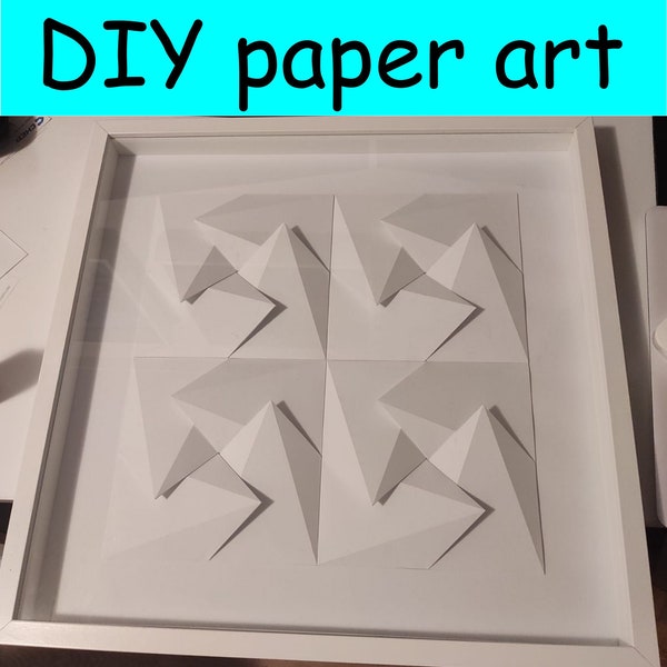 DIY geometrische papier mozaïek kunst karton vouwen digitale sjabloon silhouet snijmachine