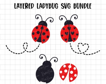 Layered Ladybug SVG Bundle, Cricut Files (Digital Download)