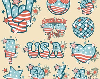 4th of July PNG Bundle, 4th of July Png, Fourth Of July Png, USA Png, America Png, Independence Day, American Flag Png, Png Bundle