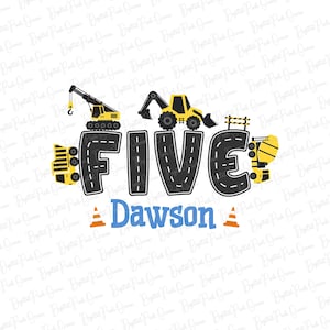 Birthday boy construction svg, Five Birthday Svg, Birthday boy svg, Construction Birthday crew Svg, Dump Truck Svg, Excavator Svg