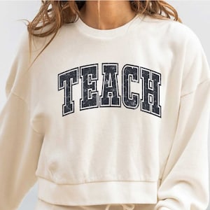 Retro teach varsity png sublimation