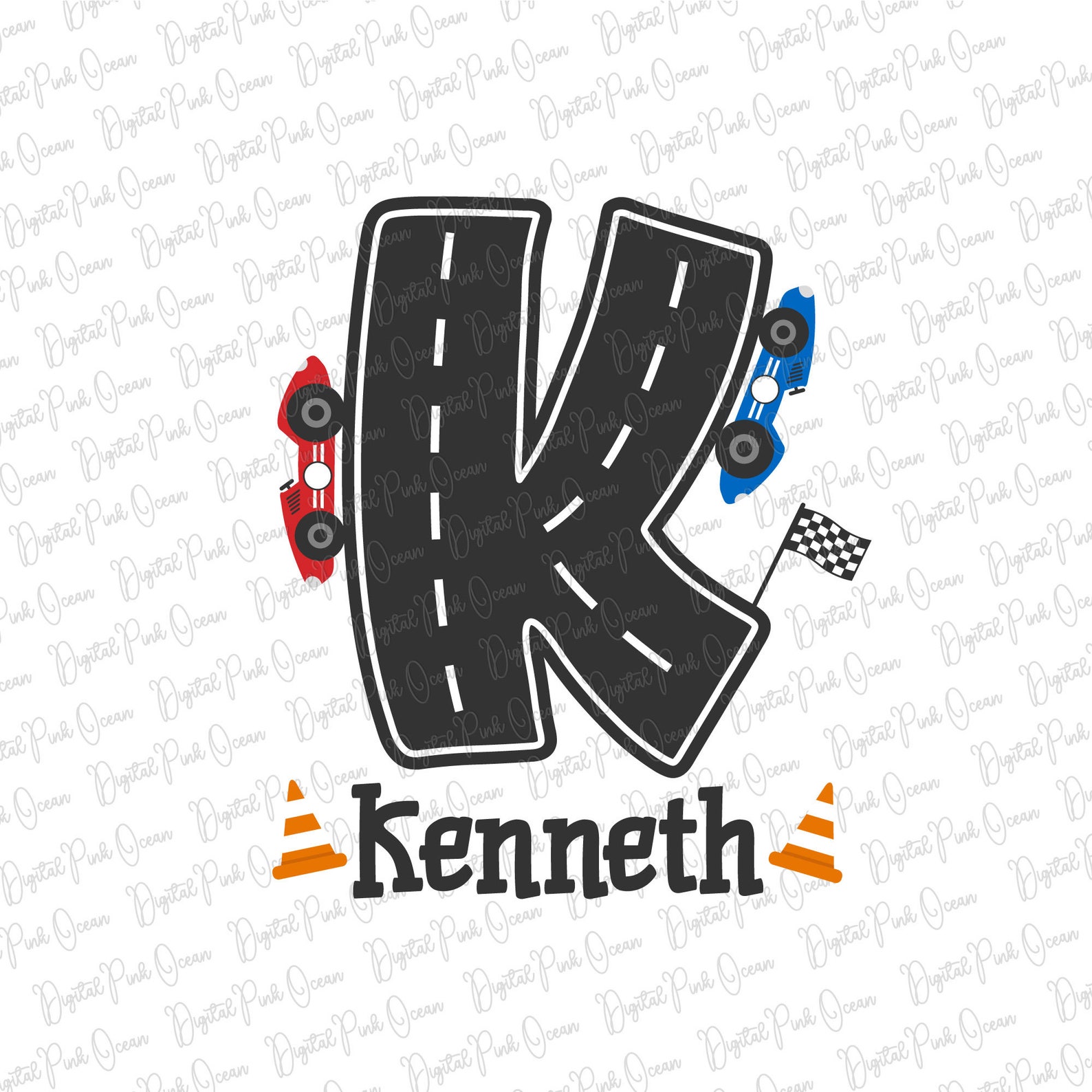 Letter R Racing Track Race Track Alphabet SVG PNG Bundle, Road Numbers, Letters (digital ...