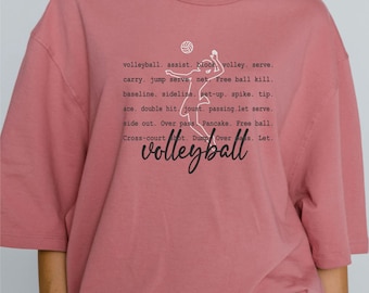 Volleyball Typography - Words Customizable Svg Png design. Volleyball terms for shirt, volleyball svg