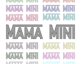 Mamá Mini a Cuadros Retro PNG, Diseño Moderno (Descarga Digital)