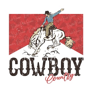 Western Cowboy Country Png, Red Rodeo Shirt Png, Vintage Inspired Png, Western Png, Country Music Shirt Png, Western Png, Cowboy Png