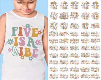 Groovy Family SVG PNG Bundle, Groovy mama svg, Groovy Birthday svg, Matching Family svg, Groovy Mom svg, Groovy Dad svg, two groovy svg