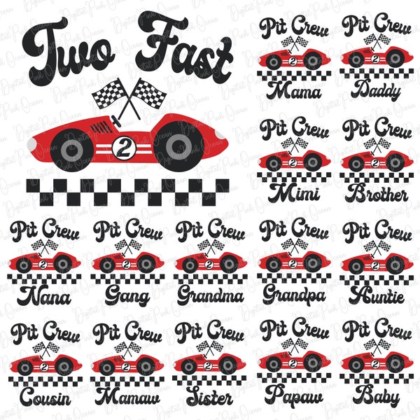 Mommy and Me Two Fast Birthday Svg, Race Car Birthday svg, 2nd Birthday Shirt svg, Matching Family Birthday svg, Birthday Boy Tee svg