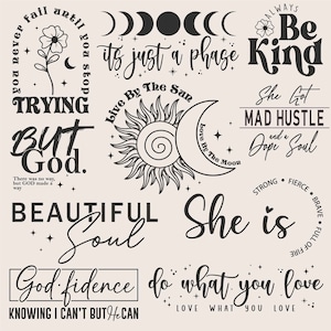 10+ Boho Inspirational Svg Bundle, BOHO svg, Meditate svg, Positive Affirmations Svg, Kindness Svg, Hustle Svg, Entrepreneur svg